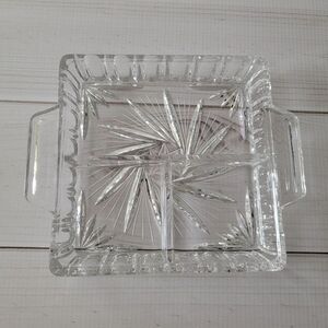 3 Section Crystal Dish Butter Dish